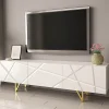Garnero Arredamenti Mobile Tv Basso-Mobile porta TV 180x52h cm 3 ante bianco lucido Kalmar