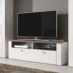 Garnero Arredamenti Mobile Tv Basso-Mobile porta TV 140x49h cm 1 anta bianco frassinato rovere Paloma 2 Bianco Frassinato - Noce