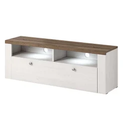 Garnero Arredamenti Mobile Tv Basso-Mobile porta TV 140x49h cm 1 anta bianco frassinato rovere Paloma 2 Bianco Frassinato - Noce