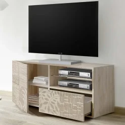 Garnero Arredamenti Mobile Tv In Legno|Mobile Tv Basso-Mobile porta TV 122x57h cm 1 anta 1 cassetto samoa Paradise Rovere
