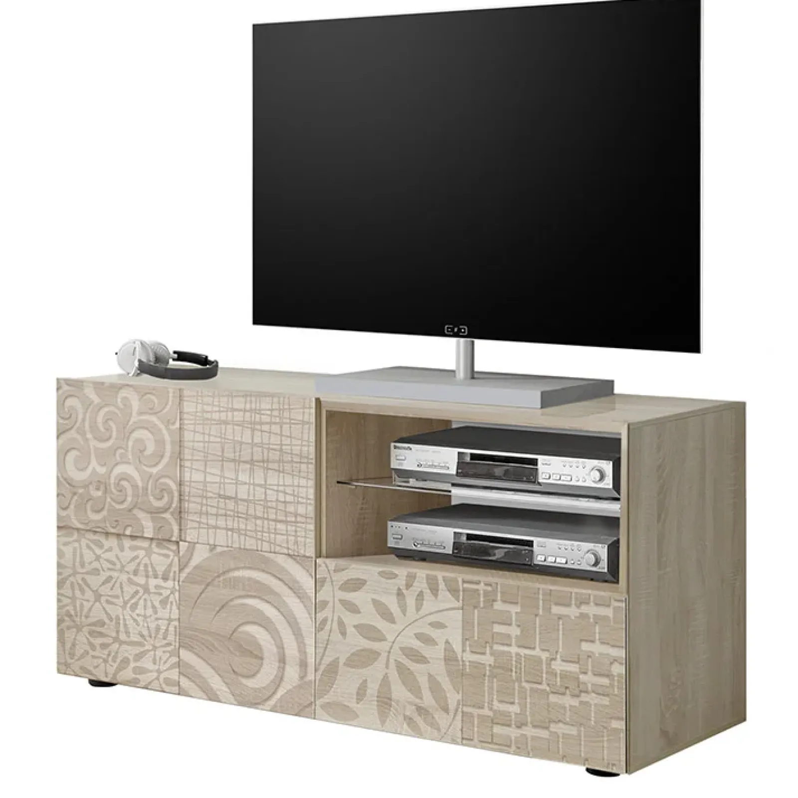 Garnero Arredamenti Mobile Tv In Legno|Mobile Tv Basso-Mobile porta TV 122x57h cm 1 anta 1 cassetto samoa Paradise Rovere