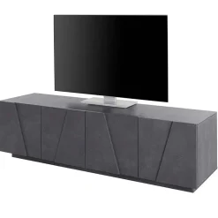 Garnero Arredamenti Mobile Tv Basso|Mobili Tv Moderni-Mobile porta TV 163x46h cm 4 ante Zenzero Gihome® Ossido