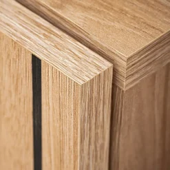 Garnero Arredamenti Camino Bioetanolo|Mobile Tv Basso-Mobile porta TV 160x52h cm 2 ante con biocamino noce con stampa nera Mendes