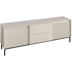 Garnero Arredamenti Mobili Tv Moderni|Mobile Tv Moderno-Mobile porta tv 174x60h cm 2 ante 2 cassetti cannettato beige Strike