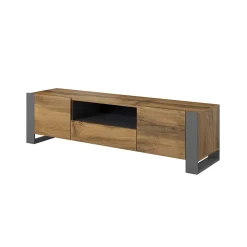 Garnero Arredamenti Mobile Tv Basso|Mobili Tv Moderni-Mobile porta TV 180x48h cm 2 ante 1 cassetto legno antracite Tampere