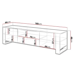 Garnero Arredamenti Mobile Tv Basso|Mobili Tv Moderni-Mobile porta TV 180x48h cm 2 ante 1 cassetto legno antracite Tampere