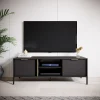 Garnero Arredamenti Mobile Tv Basso-Mobile porta TV 153x53h cm 2 ante 2 vani moderno antracite Nebula