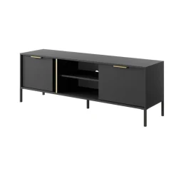 Garnero Arredamenti Mobile Tv Basso-Mobile porta TV 153x53h cm 2 ante 2 vani moderno antracite Nebula