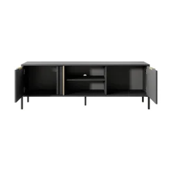 Garnero Arredamenti Mobile Tv Basso-Mobile porta TV 153x53h cm 2 ante 2 vani moderno antracite Nebula