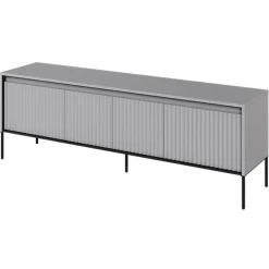 Garnero Arredamenti Mobili Tv Moderni|Mobile Tv Moderno-Mobile porta TV 167x56h cm 2 ante led cannettato nero Camelia Grigio