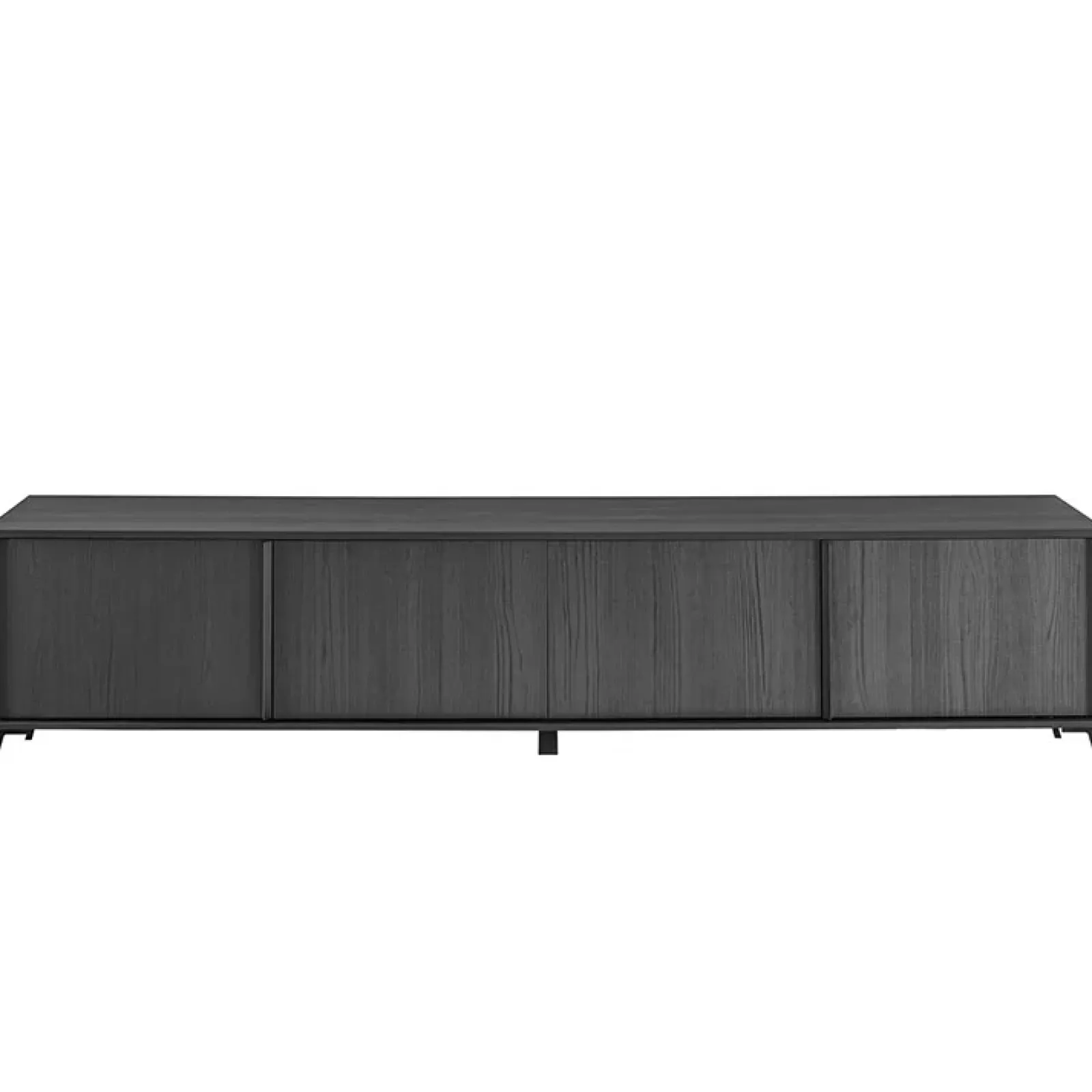 Garnero Arredamenti Mobile Tv Basso|Mobili Tv Moderni-Mobile porta TV 205x48h cm 4 ante Tosca Nero Frassinato