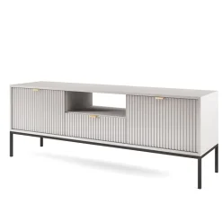 Garnero Arredamenti Mobile Tv Basso|Mobili Tv Moderni-Mobile porta TV 154x56h cm 2 ante moderno soggiorno Alisa Grigio