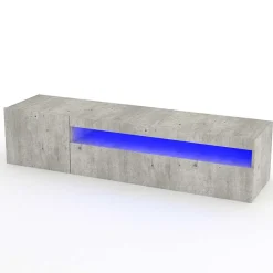 Garnero Arredamenti Mobile Tv Basso|Mobili Tv Moderni-Mobile porta TV 155x37h cm 1 anta soggiorno Light Small Gihome® Cemento