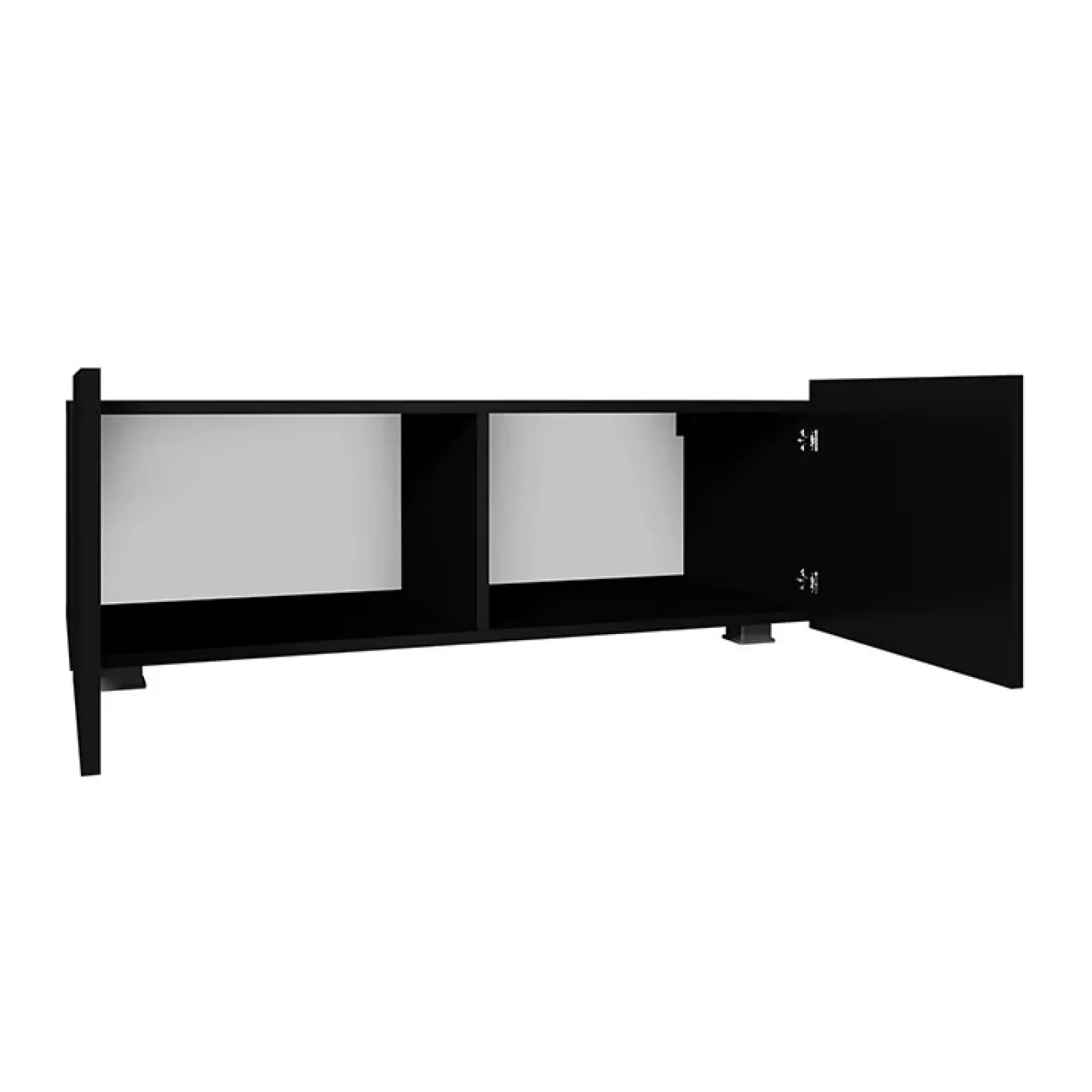 Garnero Arredamenti Mobile Tv Basso|Mobili Tv Moderni-Mobile porta TV 100x37h cm 2 ante Mons Nero Lucido