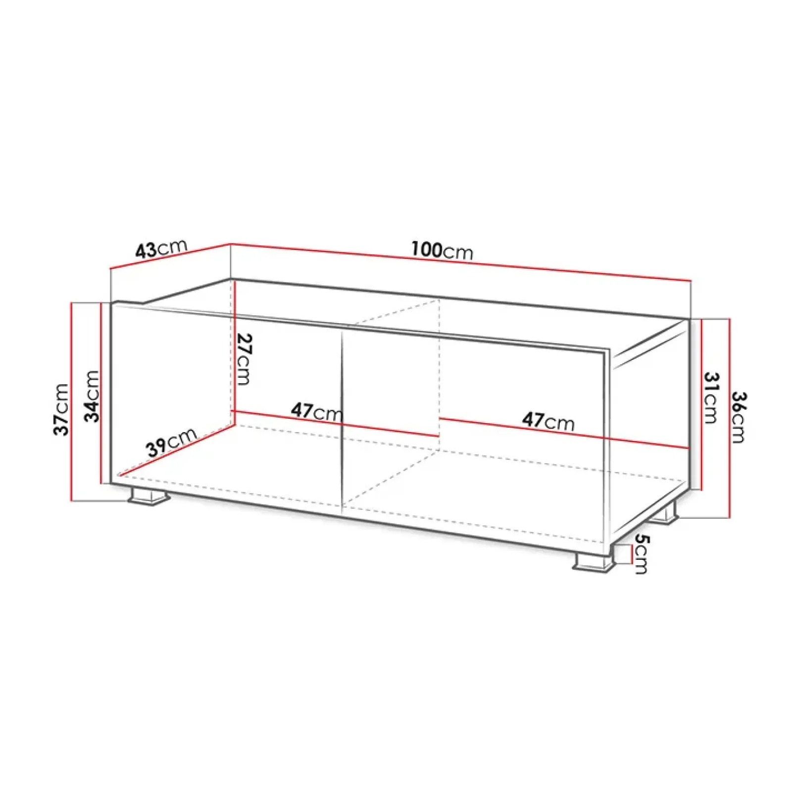 Garnero Arredamenti Mobile Tv Basso|Mobili Tv Moderni-Mobile porta TV 100x37h cm 2 ante Mons Nero Lucido
