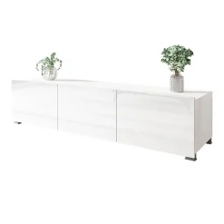 Garnero Arredamenti Mobile Tv Basso|Mobili Tv Moderni-Mobile porta TV 150x37h cm 2 ante Mons Bianco Lucido