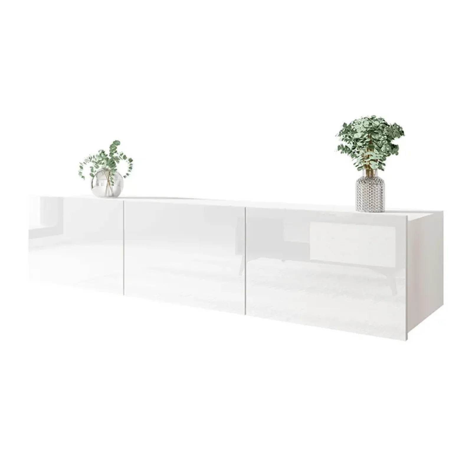 Garnero Arredamenti Mobile Tv Basso|Mobili Tv Moderni-Mobile porta TV 150x37h cm 2 ante Mons Bianco Lucido