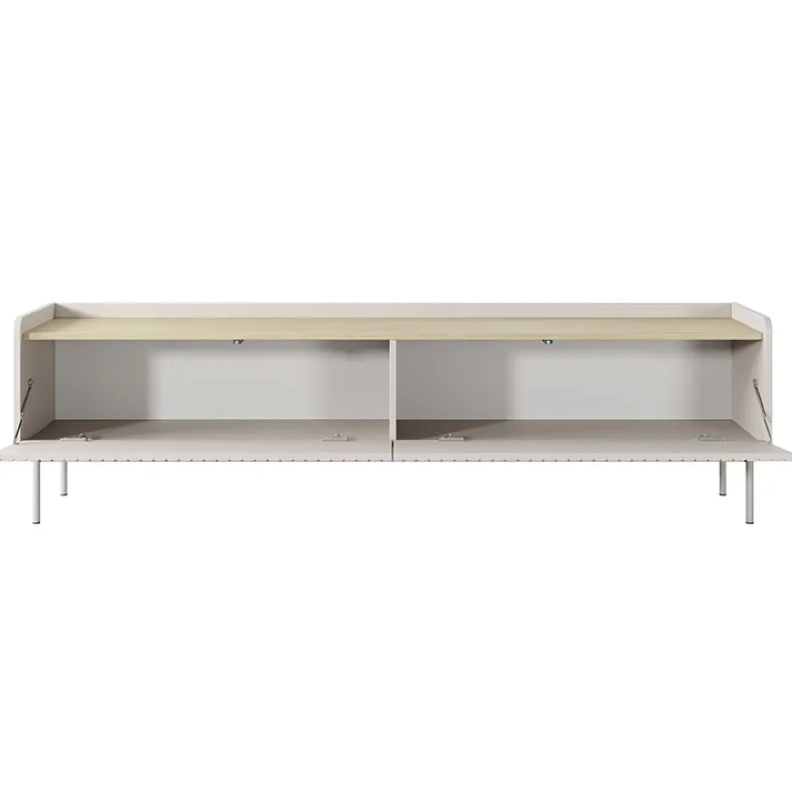 Garnero Arredamenti Mobile Tv Basso-Mobile porta TV 181x50h cm 2 ante beige cannettato rovere Fioca