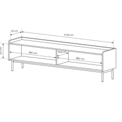 Garnero Arredamenti Mobile Tv Basso-Mobile porta TV 181x50h cm 2 ante beige cannettato rovere Fioca