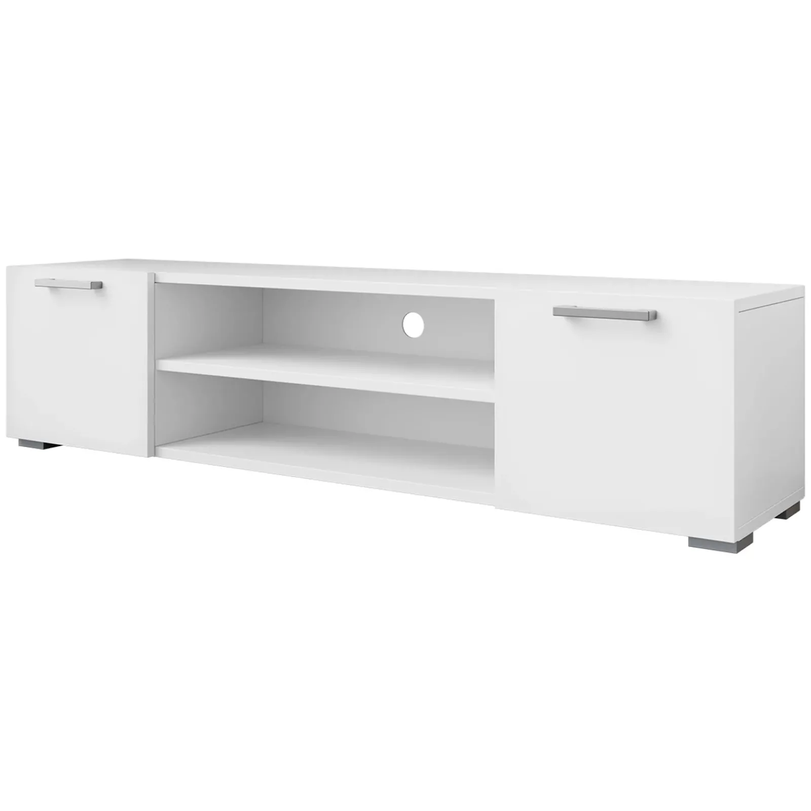 Garnero Arredamenti Mobile Tv Basso|Mobili Tv Moderni-Mobile porta TV 156x36h cm 2 ante design moderno bianco Pastello