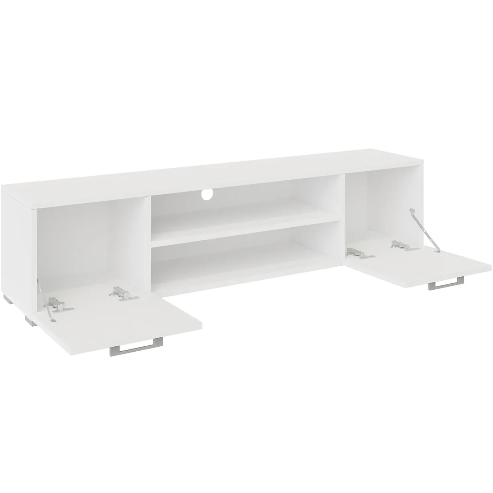 Garnero Arredamenti Mobile Tv Basso|Mobili Tv Moderni-Mobile porta TV 156x36h cm 2 ante design moderno bianco Pastello