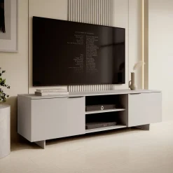 Garnero Arredamenti Mobile Tv Basso|Mobili Tv Moderni-Mobile porta TV 180x55h cm 2 ante grigio Stone