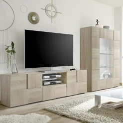 Garnero Arredamenti Mobile Tv In Legno|Mobile Tv Basso-Mobile porta TV 181x57h cm 2 ante samoa Obsession Rovere