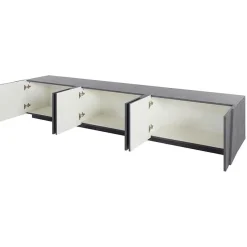 Garnero Arredamenti Mobile Tv Basso|Mobili Tv Moderni-Mobile porta TV 244x46h cm 6 ante Zenzero Gihome® Ossido