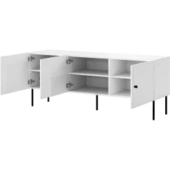 Garnero Arredamenti Mobile Tv Basso|Mobili Tv Moderni-Mobile porta TV 151x60h cm 3 ante Stark Bianco Opaco