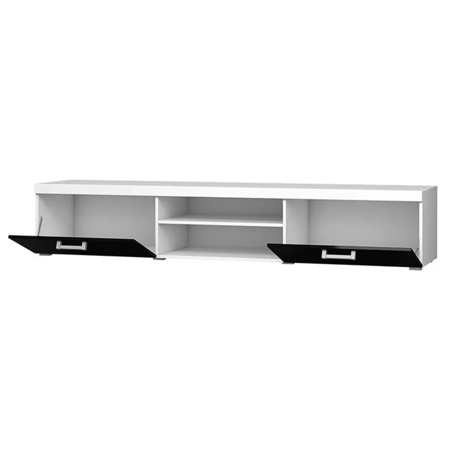 Garnero Arredamenti Mobile Tv Sospeso|Mobili Tv Moderni-Mobile porta TV 200x39h cm 2 ante 2 vani a giorno bianco lucido Nottingham