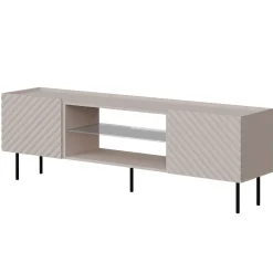 Garnero Arredamenti Mobile Tv Basso-Mobile porta TV 181x59h cm 2 ante 2 vani con frontali decorati Daniele Beige