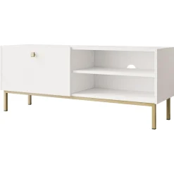 Garnero Arredamenti Mobile Tv Basso|Mobili Tv Moderni-Mobile porta TV 120x48h cm 1 anta 2 vani bianco opaco Giuggiola