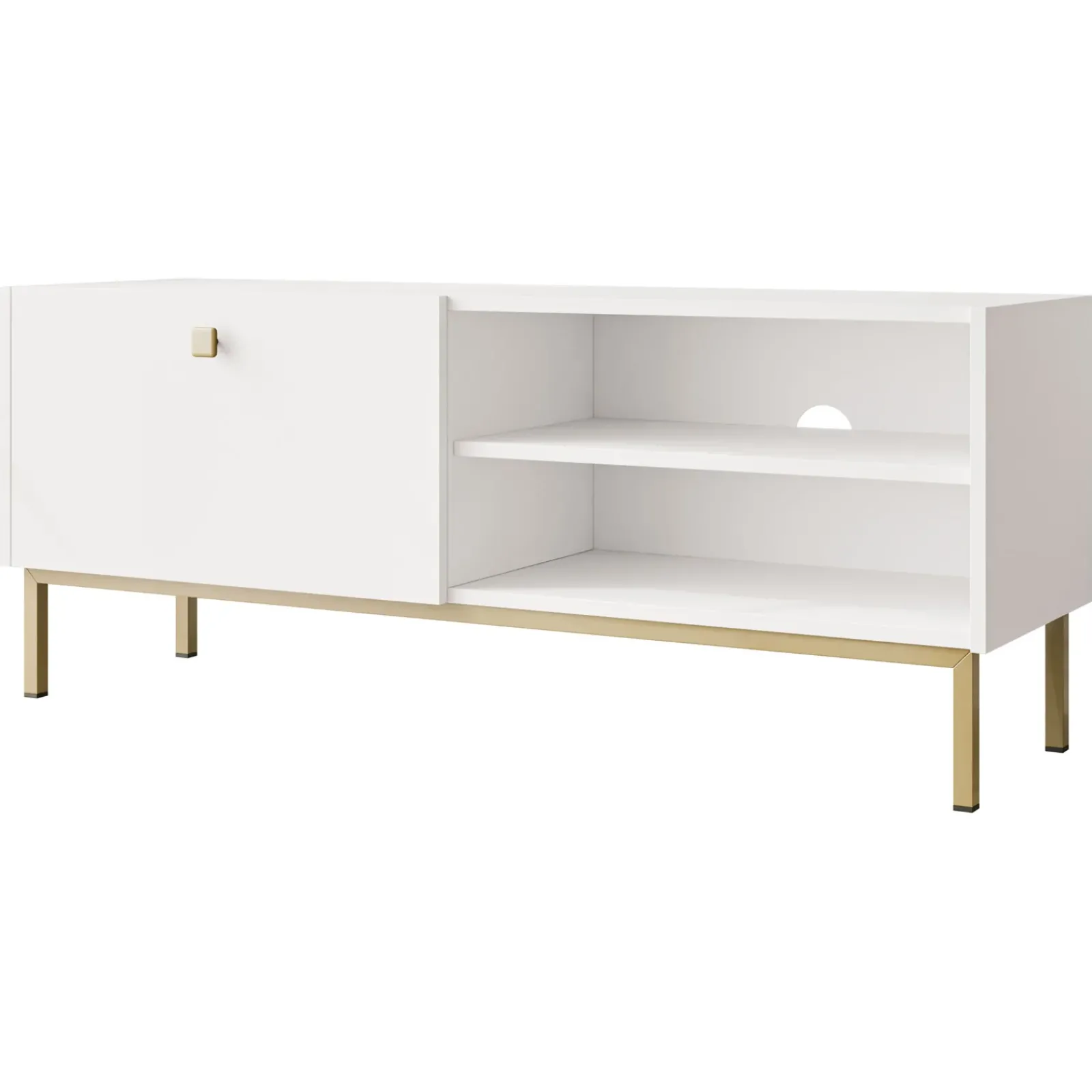 Garnero Arredamenti Mobile Tv Basso|Mobili Tv Moderni-Mobile porta TV 120x48h cm 1 anta 2 vani bianco opaco Giuggiola