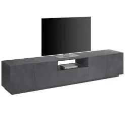 Garnero Arredamenti Mobile Tv Basso|Mobili Tv Moderni-Mobile porta TV 220x46h cm 4 ante Candia Gihome® Ossido