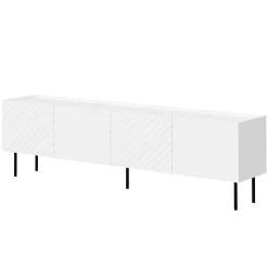 Garnero Arredamenti Mobile Tv Basso-Mobile porta TV 200x59h cm 4 ante con frontali decorati bianco Daniele Bianco Opaco