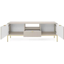 Garnero Arredamenti Mobile Tv Basso|Mobili Tv Moderni-Mobile porta TV 154x56h cm 2 ante moderno soggiorno Alisa Beige