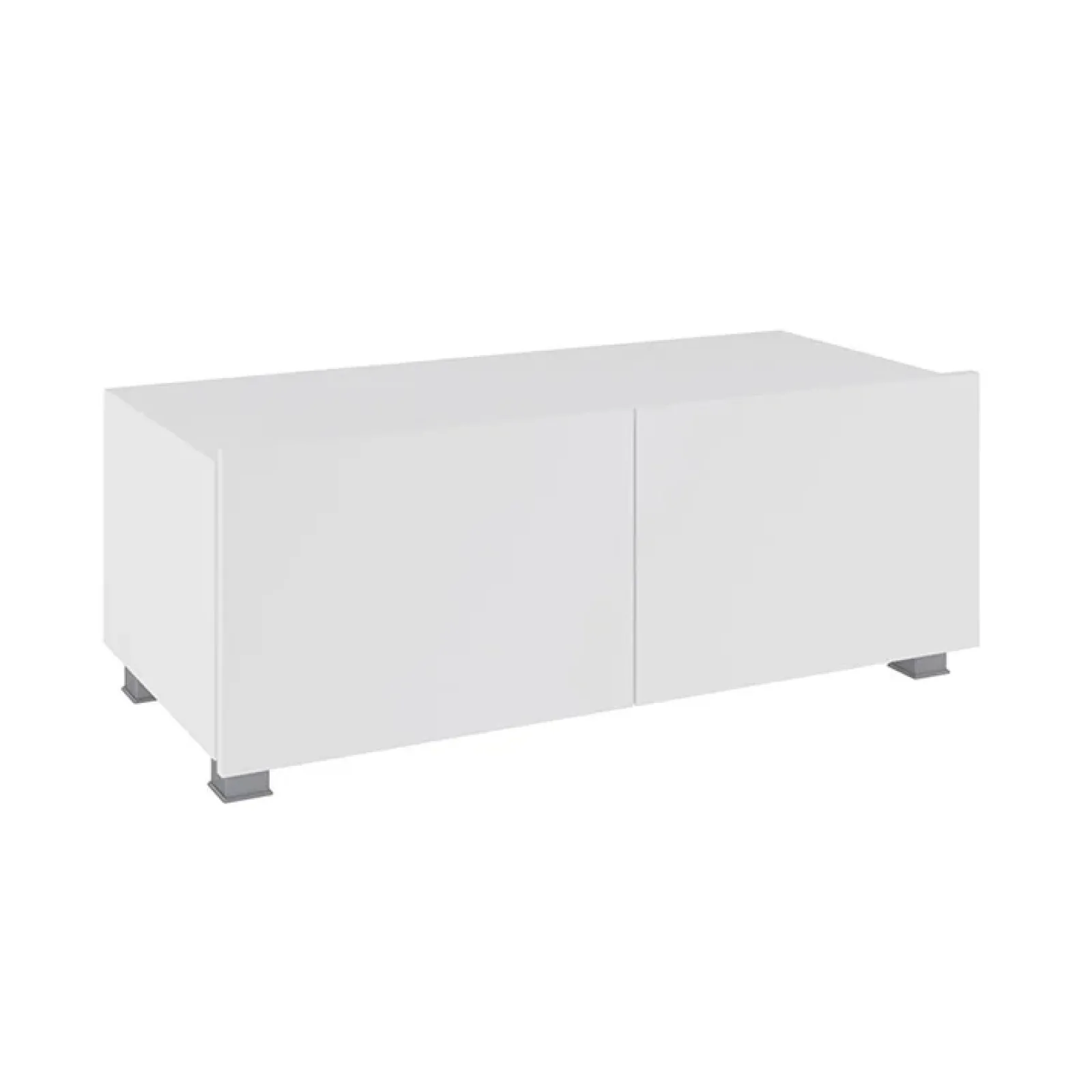 Garnero Arredamenti Mobile Tv Basso|Mobili Tv Moderni-Mobile porta TV 100x37h cm 2 ante Mons Bianco Lucido