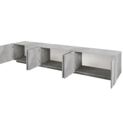 Garnero Arredamenti Mobile Tv Basso|Mobili Tv Moderni-Mobile porta TV 244x46h cm 6 ante Zenzero Gihome® Cemento