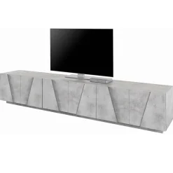Garnero Arredamenti Mobile Tv Basso|Mobili Tv Moderni-Mobile porta TV 244x46h cm 6 ante Zenzero Gihome® Cemento