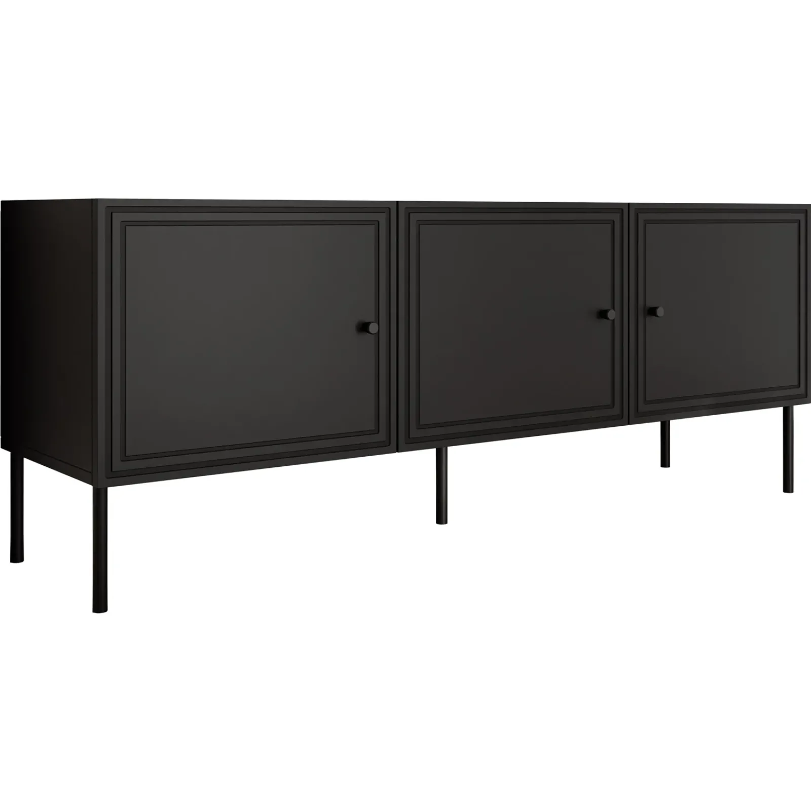 Garnero Arredamenti Mobile Tv Basso|Mobili Tv Moderni-Mobile porta TV 151x60h cm 3 ante Stark Nero Opaco