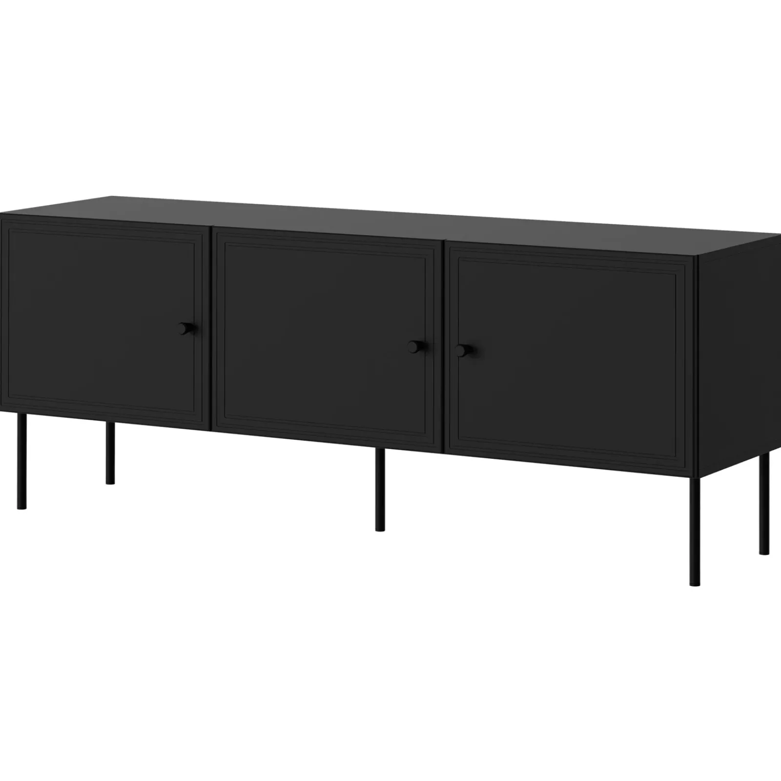 Garnero Arredamenti Mobile Tv Basso|Mobili Tv Moderni-Mobile porta TV 151x60h cm 3 ante Stark Nero Opaco