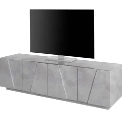Garnero Arredamenti Mobile Tv Basso|Mobili Tv Moderni-Mobile porta TV 163x46h cm 4 ante Zenzero Gihome® Cemento