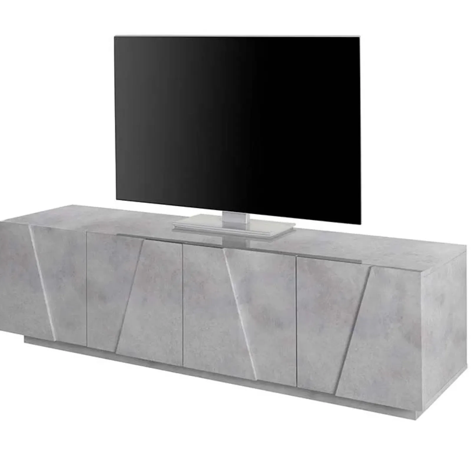 Garnero Arredamenti Mobile Tv Basso|Mobili Tv Moderni-Mobile porta TV 163x46h cm 4 ante Zenzero Gihome® Cemento