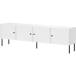 Garnero Arredamenti Mobile Tv Basso|Mobili Tv Moderni-Mobile porta TV 201x60h cm 4 ante Stark Bianco Opaco