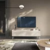 Garnero Arredamenti Mobile Tv Basso-Mobile porta TV 153x50h cm 2 ante beige cannettato rovere Fioca