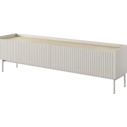 Garnero Arredamenti Mobile Tv Basso-Mobile porta TV 153x50h cm 2 ante beige cannettato rovere Fioca