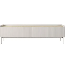 Garnero Arredamenti Mobile Tv Basso-Mobile porta TV 153x50h cm 2 ante beige cannettato rovere Fioca