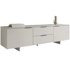 Garnero Arredamenti Mobile Tv Basso|Mobili Tv Moderni-Mobile porta TV 180x55h cm 2 cassetti grigio Stone