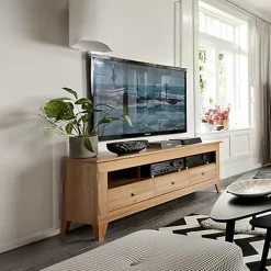 Garnero Arredamenti Mobili Tv Moderni|Mobile Tv Moderno-Mobile porta TV 156x64h cm 3 cassetti soggiorno rovere scuro Lucca