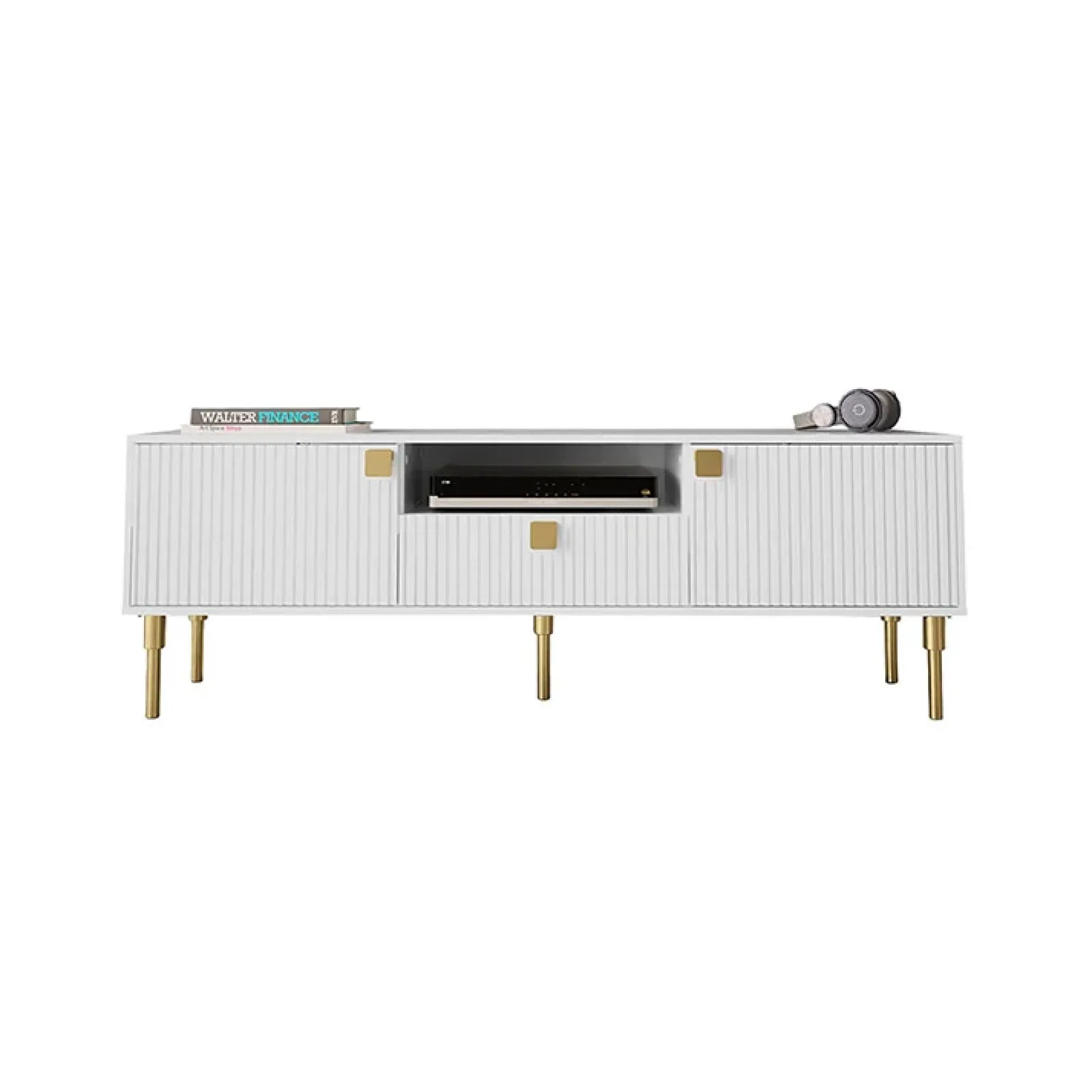 Garnero Arredamenti Mobile Tv Basso|Mobili Tv Moderni-Mobile porta TV 160x54h cm 1 cassetto 1 vano a giorno bianco Falun